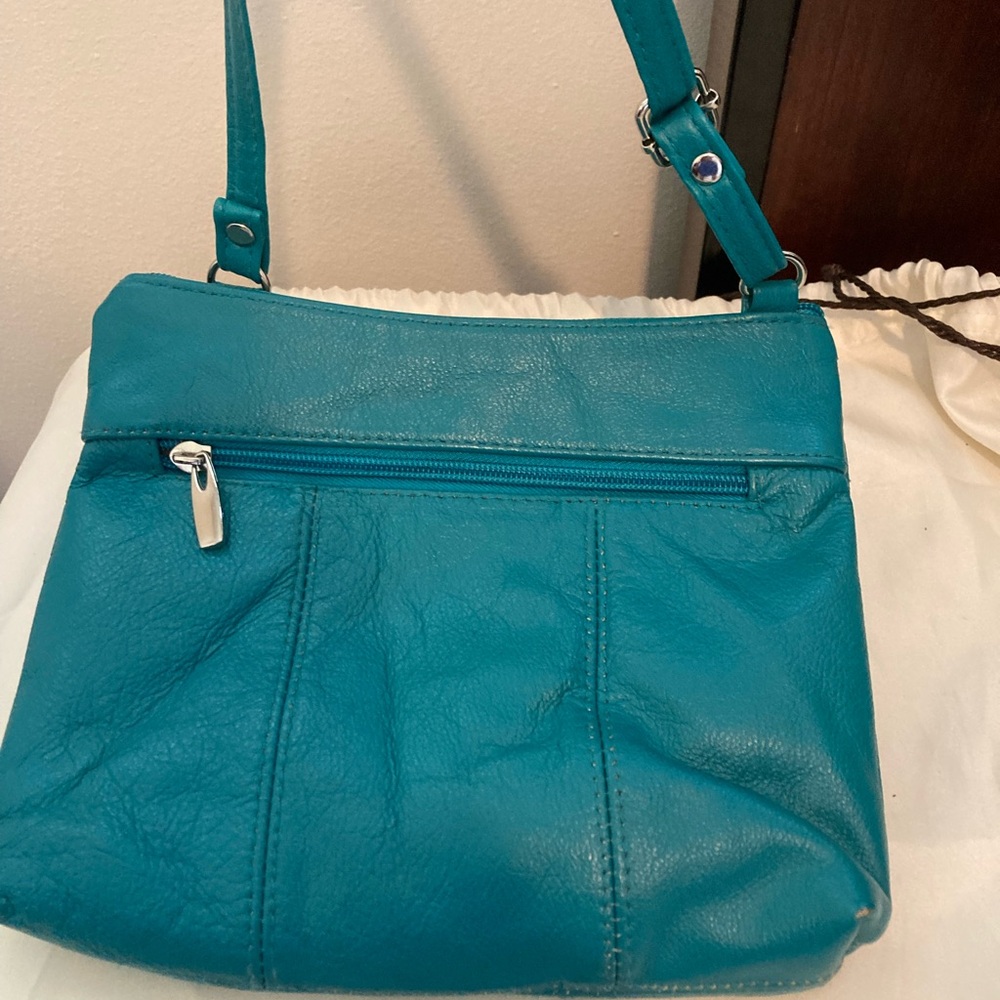 Teal Leather Shoulder Bag